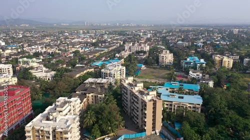 Wallpaper Mural Buildings And Trees In The Landscape Of Palghar Near Mumbai City In Maharashtra, India. aerial Torontodigital.ca