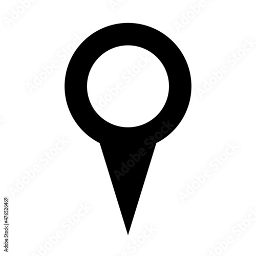 A simple black map pin icon. Vector.