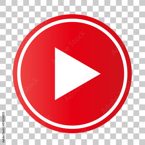Play button icon with gradient. Vector with transparent background.