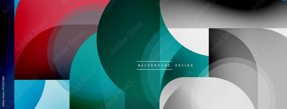 Round triangle shapes lines and circles. Geometric vector illustration for wallpaper banner background or landing page Round triangle shapes lines and circles. Geometric vector illustration for wallpaper banner background or landing page