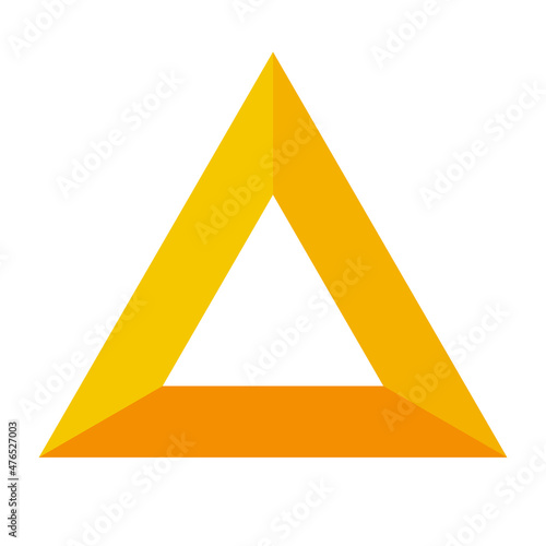 Stylish orange triangle icon. Vector