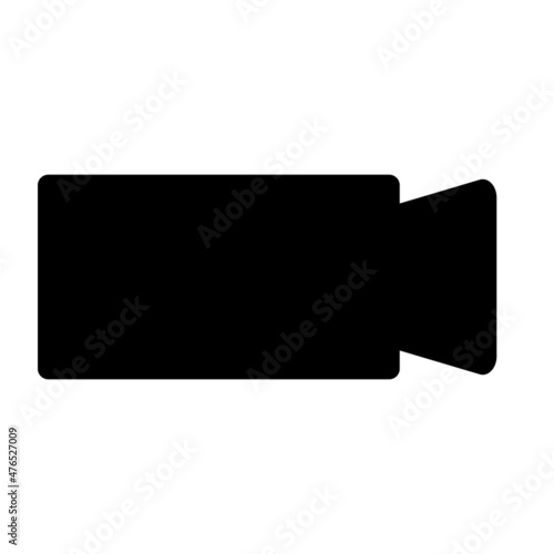 Video camera black silhouette icon. Vector.