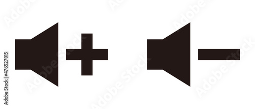 A button to turn up the volume and an icon to turn down the volume. Sound-related vectors.