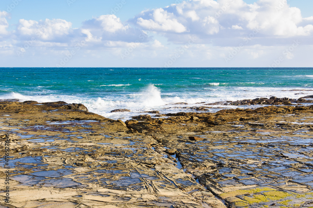 Rock platform at low tide in the Marengo Reefs Marine Sanctuary - Marengo, Victoria, Australia
