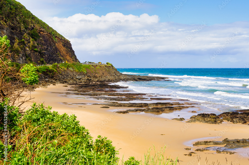 Beach at the mouth of the Cumberland River, a perennial river in The Otways region - Lorne, Victoria, Australia Beach at the mouth of the Cumberland River, a perennial river in The Otways region - Lorne, Victoria, Australia