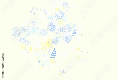 Light Multicolor vector natural pattern with leaves.