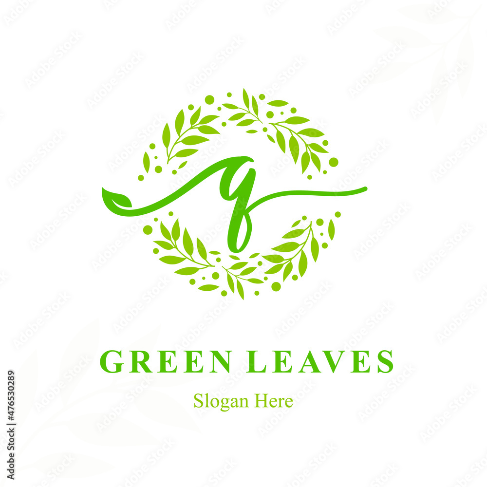 Elegant Creative Modern Initial g Letter with Circle Leaves Frame for Eco Friendly Fashion, Beauty Cosmetic, Make up, Soap, Environment Consultant Service Business Logo Vector Idea Design Elegant Creative Modern Initial g Letter with Circle Leaves Frame for Eco Friendly Fashion, Beauty Cosmetic, Make up, Soap, Environment Consultant Service Business Logo Vector Idea Design