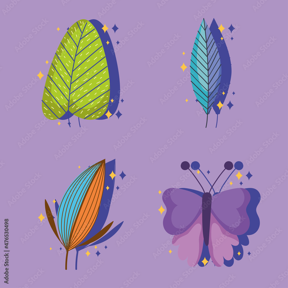 butterfly and leaf butterfly and leaf