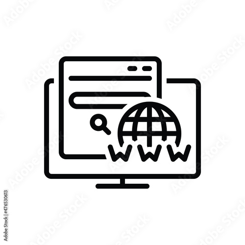 Black line icon for domain