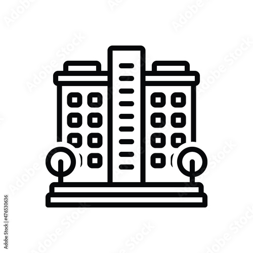 Black line icon for condos