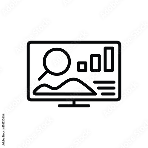 Black line icon for analysts