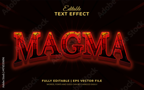 Magma text effect- 3d editable text with hot magma and ground cracks theme