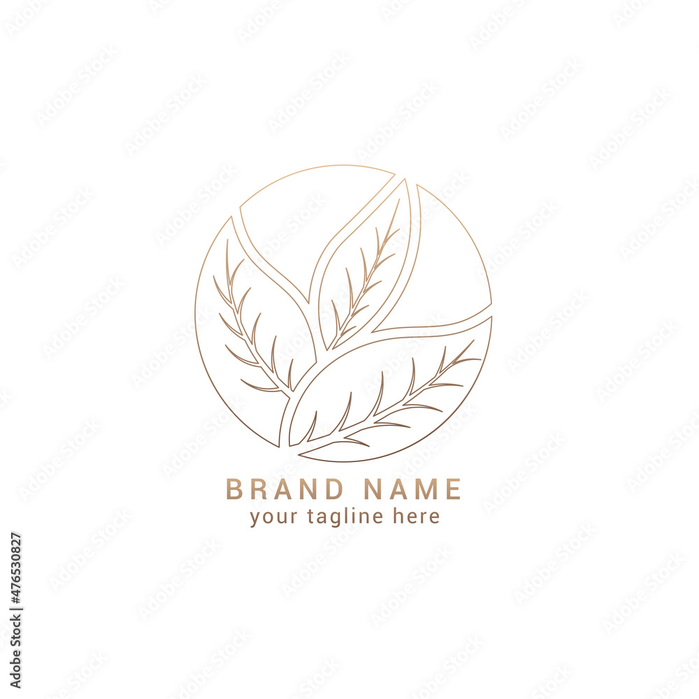 logo Round emblem flower in a circle and linear style. Vector abstract badge for design of natural products, flower shop, logo Round emblem flower in a circle and linear style. Vector abstract badge for design of natural products, flower shop,