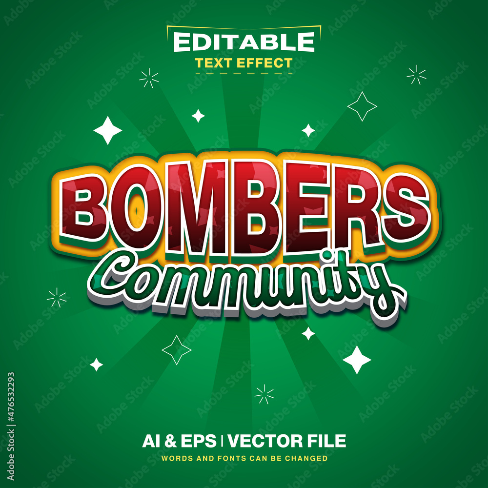 Obraz premium Bombers 3d editable text style effect