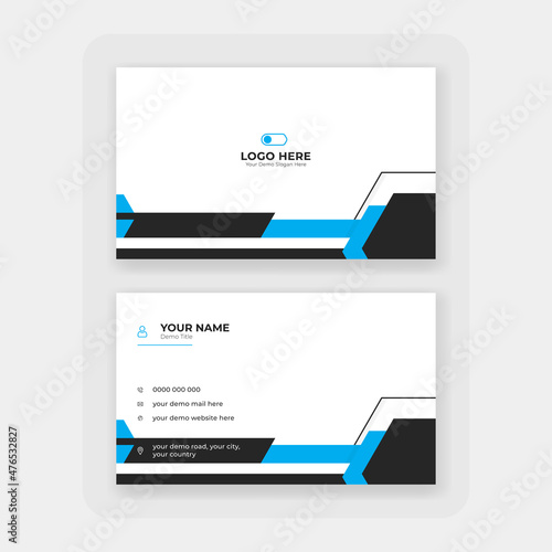 modern blue abstract business card design, stylish blue professional business card design template