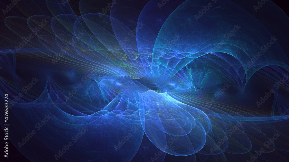 3D rendering abstract blue fractal light background 3D rendering abstract blue fractal light background