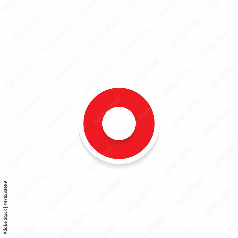 Record Button Icon Vector in Flat Style Record Button Icon Vector in Flat Style