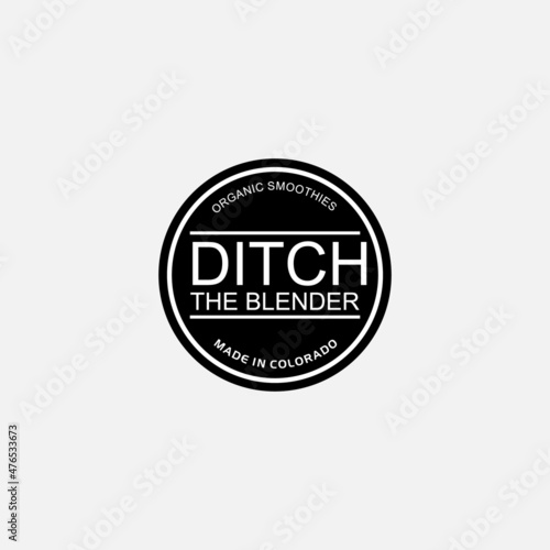 ditch black and white illustration logo design