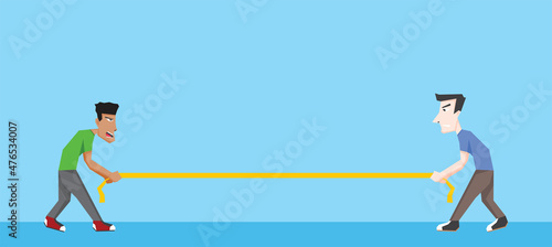 An illustration of two people pulling a rope each other