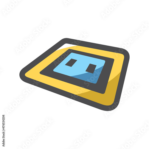 Karate judo taekwondo carpet mat Vector icon Cartoon Illustration