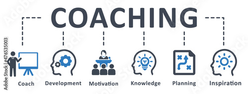 Coaching icon - vector illustration . training  teaching  coach  seminar  learning  education  motivation  infographic  template  presentation  concept  banner  pictogram  icon set  icons .