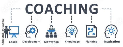 Coaching icon - vector illustration . training, teaching, coach, seminar, learning, education, motivation, infographic, template, presentation, concept, banner, pictogram, icon set, icons .