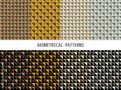 背景 背景素材 パターン セット スウォッチ 幾何学 壁紙 三角形 テクスチャ 模様 シームレス