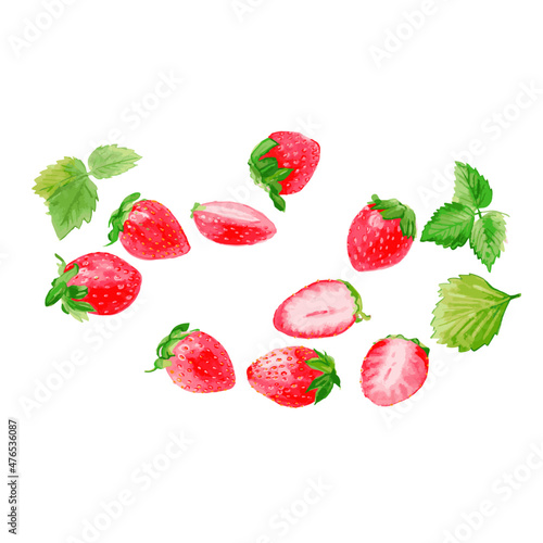 Fototapeta Naklejka Na Ścianę i Meble -  strawberry on white
