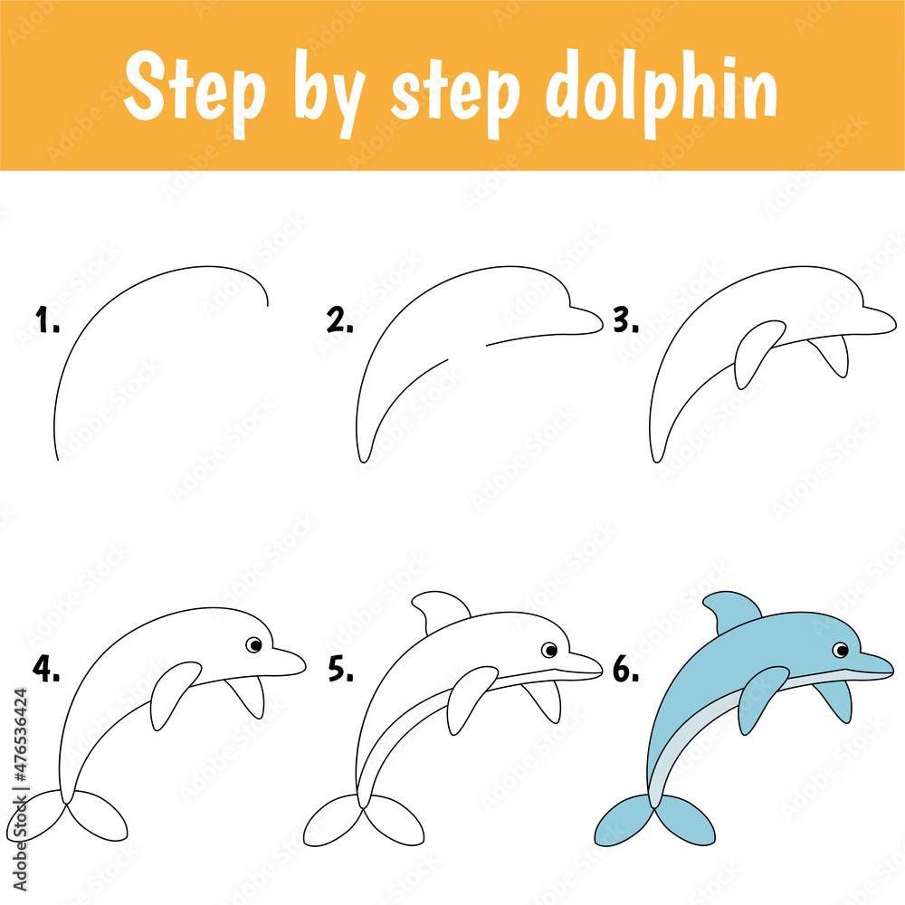 Drawing tutorial for kids. Easy level. Education sheets. How to