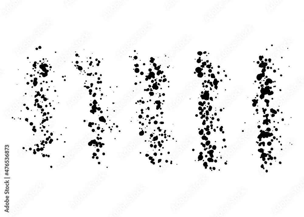 Fototapeta premium Handmade grunge texture vector. Abstract ink drops on white background. Black and white grunge illustration.