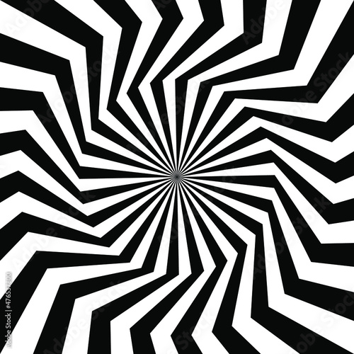 Spiral Swirl Radial Hypnotic Psychedelic illusion rotating background Vector black and white
quality vector illustration cut