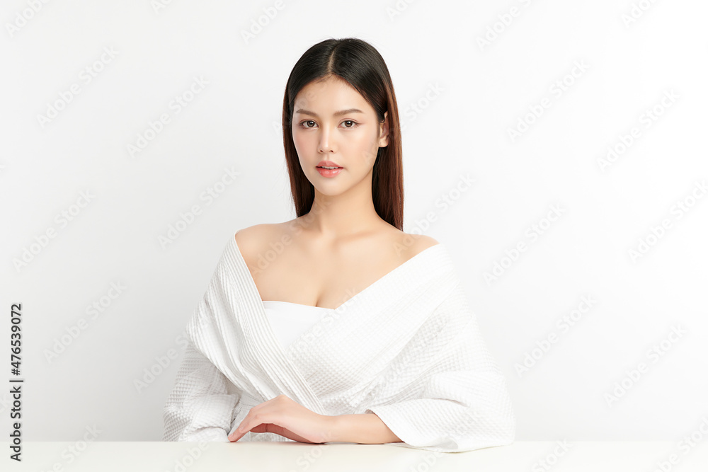 Beautiful young asian woman with clean fresh skin on white background, Face care, Facial treatment, Cosmetology, beauty and spa, Asian women portrait. Beautiful young asian woman with clean fresh skin on white background, Face care, Facial treatment, Cosmetology, beauty and spa, Asian women portrait.
