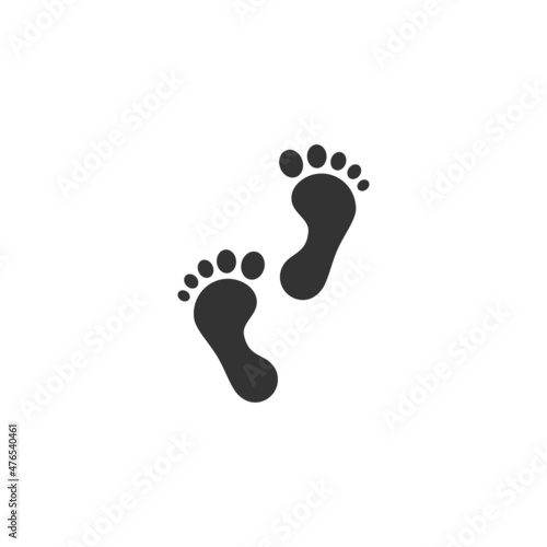 Black human feet and foot step. Bare footprints. Footstep shape silhouette.