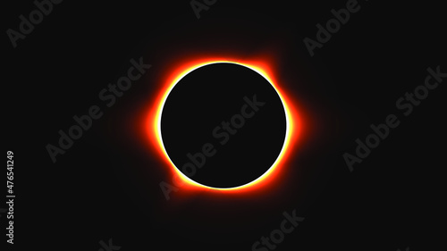 Vector illustration of the Moon blocking the Sun and creating a solar eclipse