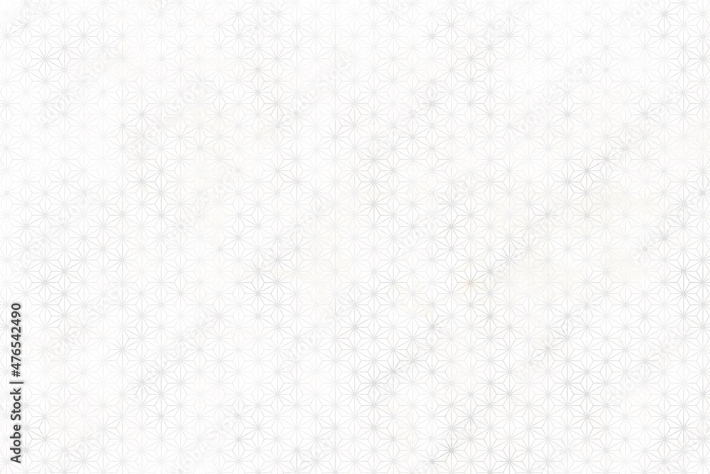 Obraz premium 麻の葉模様の和柄背景素材 銀色 和紙風テクスチャ 上品 白 ゴージャス 六角形 日本の伝統的な柄