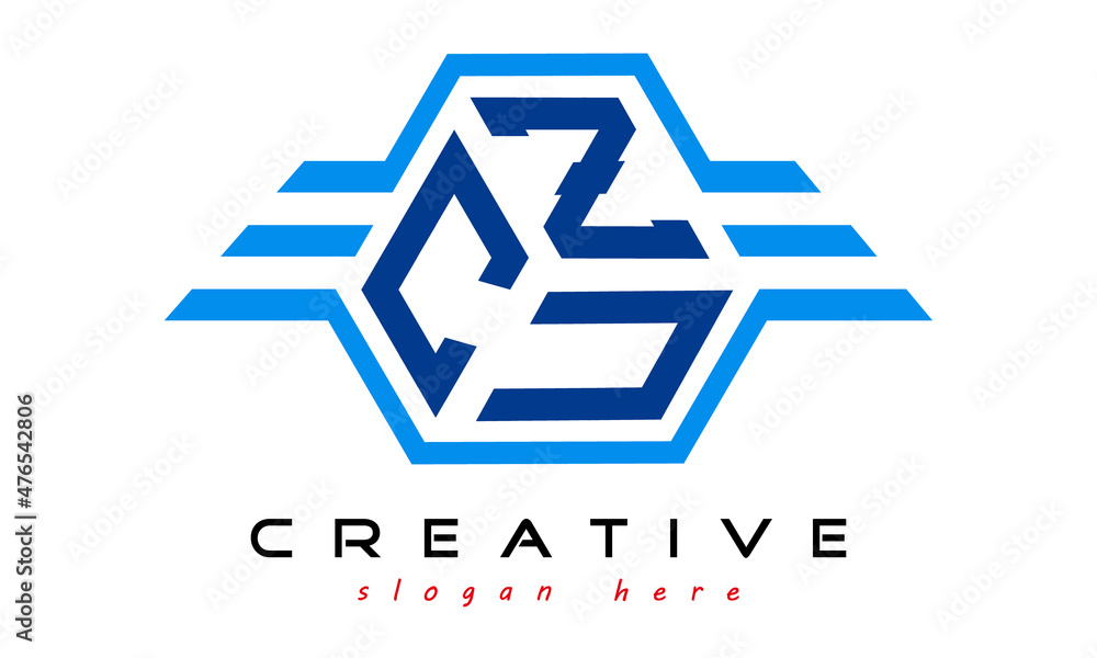 emblem badge with wings CZU letter logo design vector, business logo, icon shape logo, stylish logo template
 - obrazy, fototapety, plakaty 