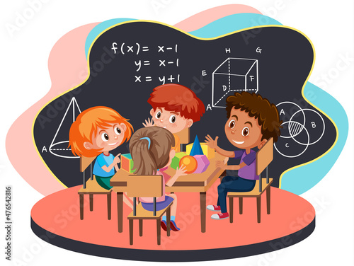 Student learning math in group