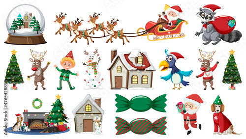 Set of isolated objects of christmas theme