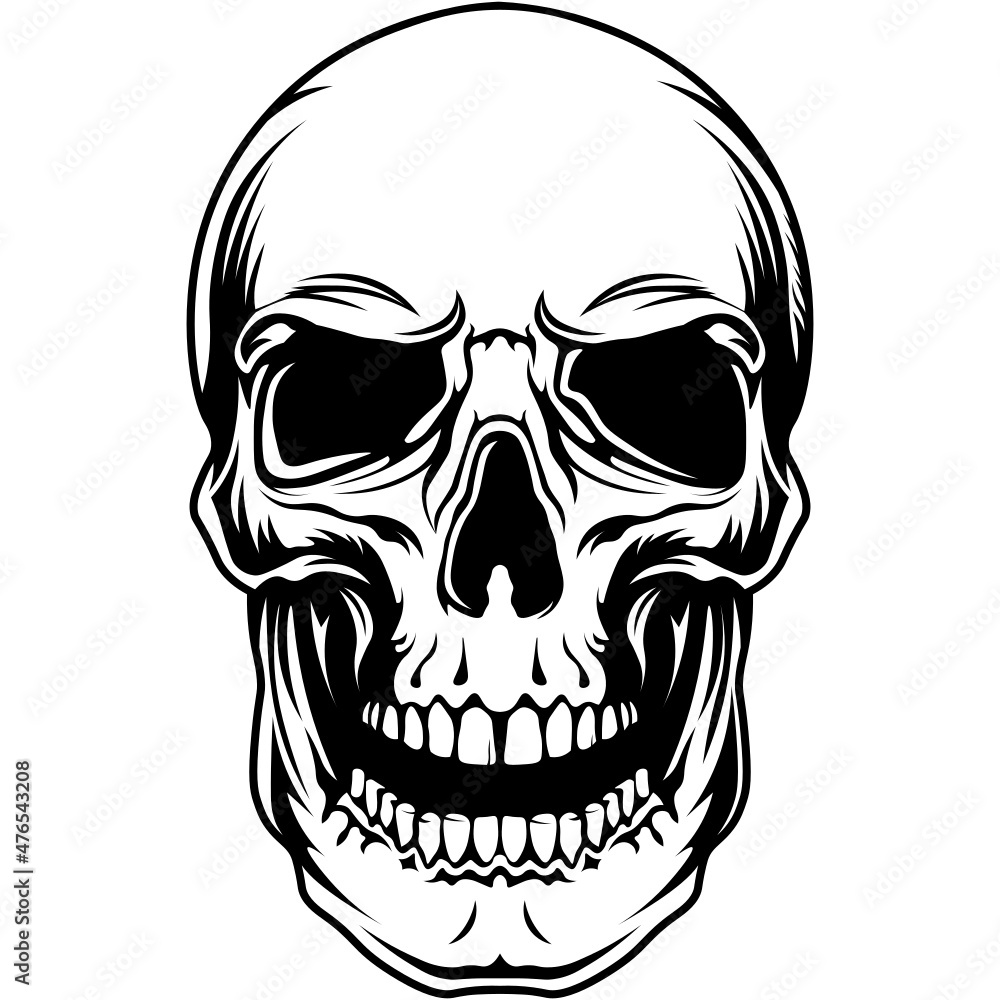 Isolated human skull SVG design element for logos, shirts, tattoo templates, prints, wall art, signs, emblem, cards, posters Isolated human skull SVG design element for logos, shirts, tattoo templates, prints, wall art, signs, emblem, cards, posters
