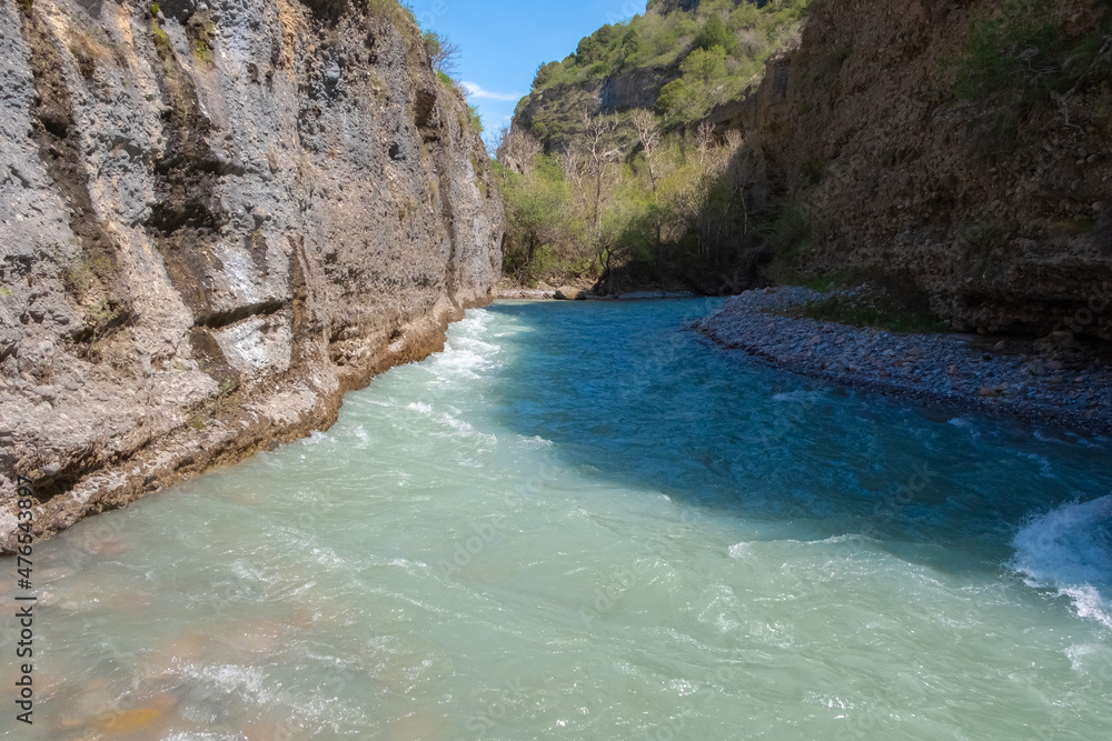 Aksu river's canyon in Aksu-Zhabagly Nature Reserve.