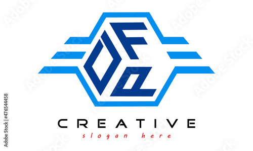 emblem badge with wings DFP letter logo design vector, business logo, icon shape logo, stylish logo template
