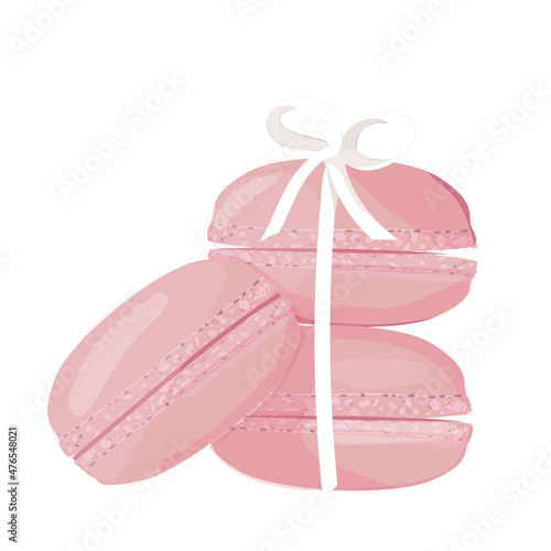Illustration a group of macaroons tied with a bow