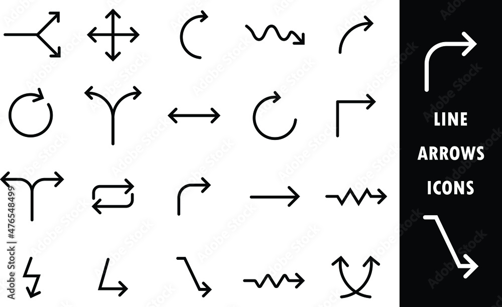 perfect line set arrows icons perfect line set arrows icons