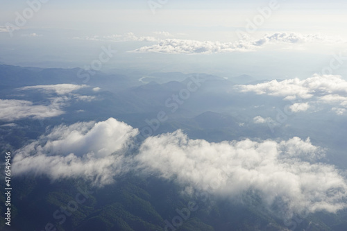 Scenery of Mountain scape from airplane 