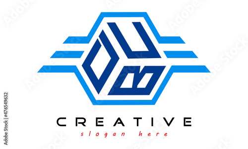 emblem badge with wings DUB letter logo design vector, business logo, icon shape logo, stylish logo template
