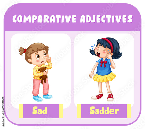 Comparative Adjectives for word sad