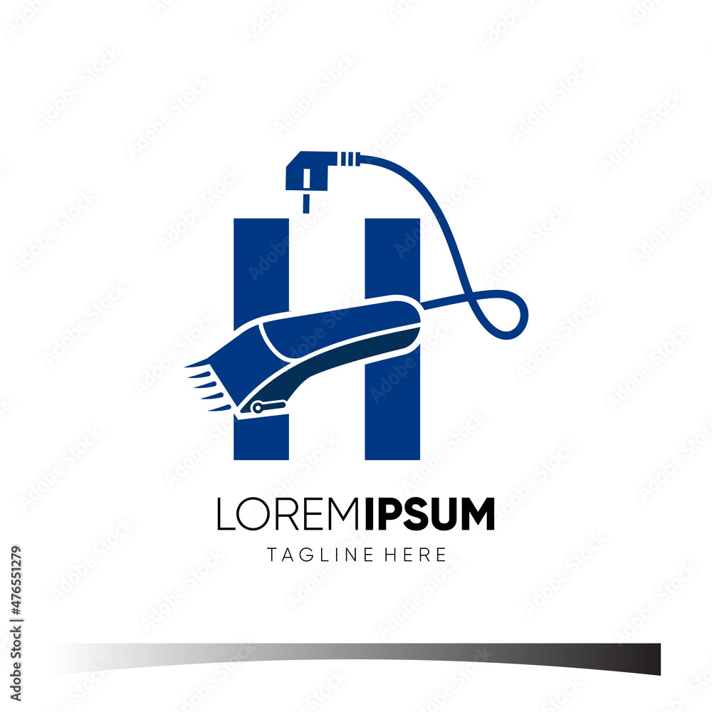Letter H Hair Clipper Logo Design Vector Icon Graphic Emblem Illustration Letter H Hair Clipper Logo Design Vector Icon Graphic Emblem Illustration