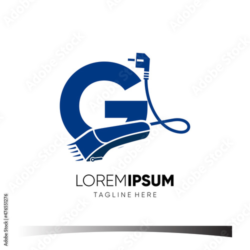 Letter G Hair Clipper Logo Design Vector Icon Graphic Emblem Illustration