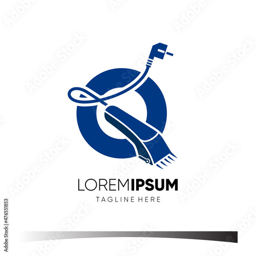 Letter Q Hair Clipper Logo Design Vector Icon Graphic Emblem Illustration