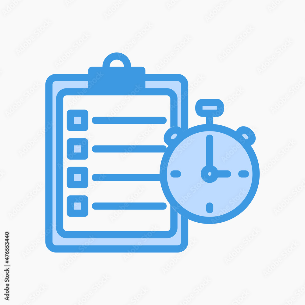 Time management icon in blue style about marketing and seo, use for website mobile app presentation Time management icon in blue style about marketing and seo, use for website mobile app presentation